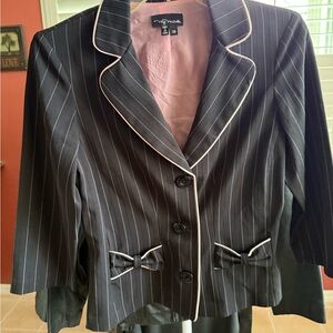 My Michelle Black Pinstripe Women's Suit Jacket